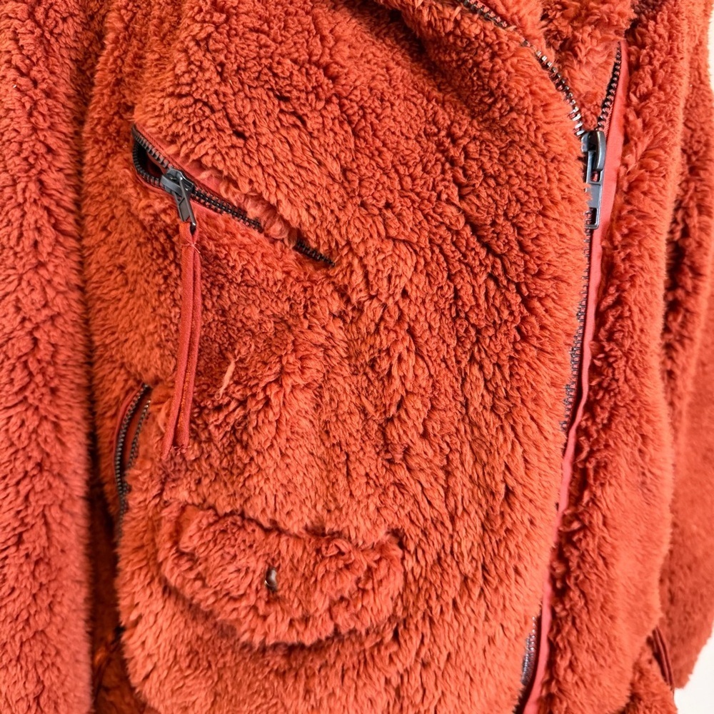 NWT Free People Women's Cozy Slouchy Sherpa Moto Jacket Size xs oversized - Picture 5 of 13